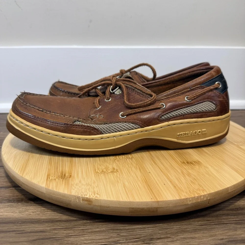 Sebago Docksides Boat Shoes Mens 9M Brown Leather Performance Marine Coastal